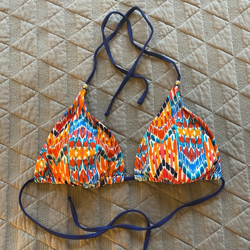 Colorful, Patterned Triangle Bikini Top